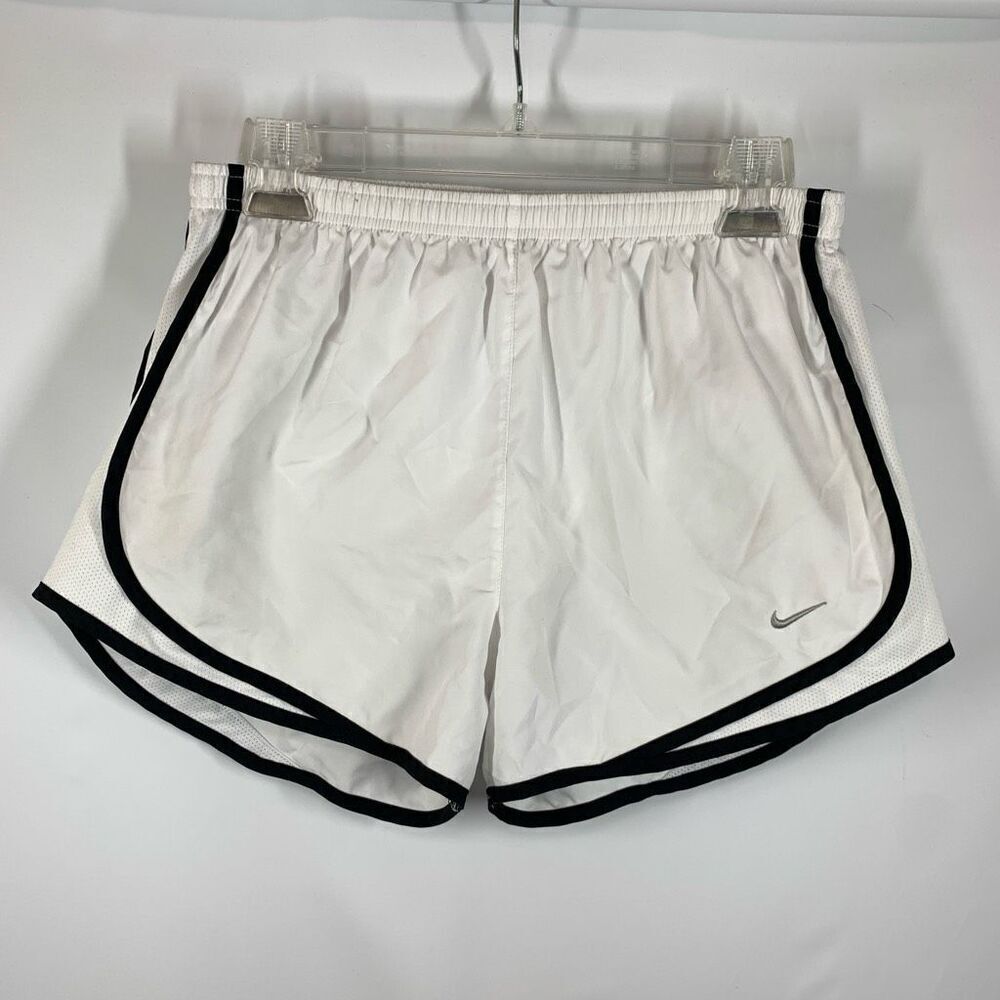 Nike WoMen's Mesh Side Panels Pull On Dri-Fit Athletic Running Shorts White Medi